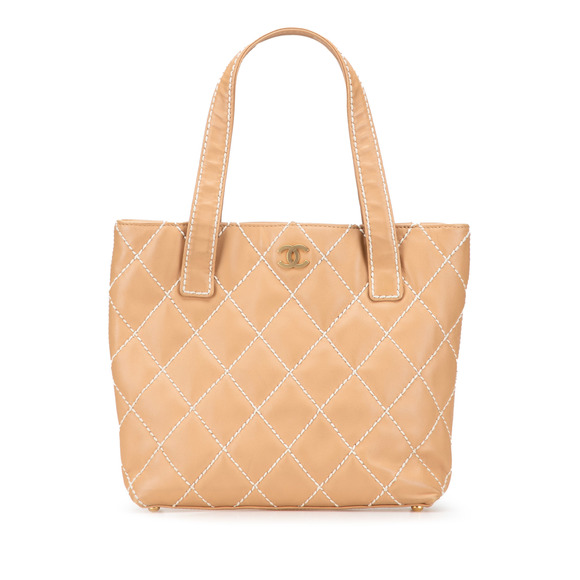 Pre-Loved Chanel Small CC Calfskin Wild Stitch Tote - Picture 1 of 11